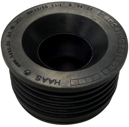 OHA Gummi-Nippel für HT-Muffen, schwarz DN 32, 27 x 54 x 34 mm