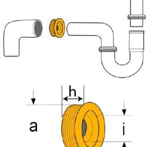 OHA Gummi-Nippel schwarz DN 32, 27 x 47 x 25 mm