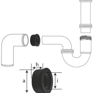 OHA Gummi-Manschette schwarz DN 32/40, 26 x 41 x 22 mm