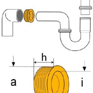 OHA Gummi-Manschette schwarz DN 40/50, 36 x 50 x 22 mm