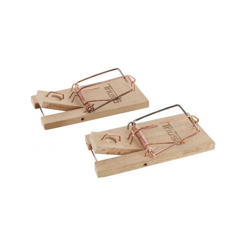 MausefalleTriuso 2 Stück auf Karte, Buche, mit Holzwippe und Köderbügel