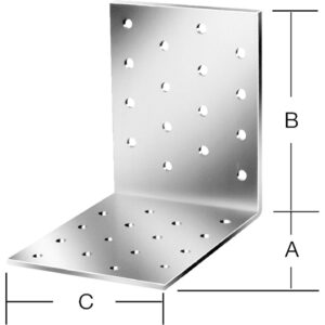 Lochplattenwinkel verzinkt, 60x60x50mm, Materialstärke 2,5mm