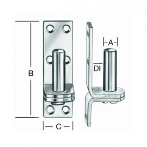 Platten-Kloben | 16 mm Dorn | Abstand DI 10 mm | verzinkt