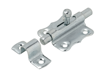 Grendelriegel mit Knopf und befestigter Schlaufe 35 x 33 mm galv. verzinkt, dickschichtpassiviert