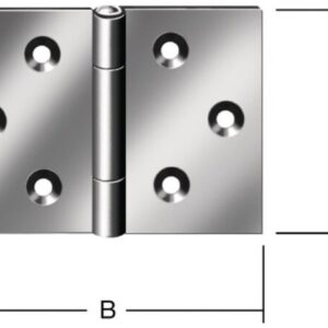 Scharnier H.100mm B.145mm S.2.0mm Stahl blau verzinkt gerollt.breit VORMANN