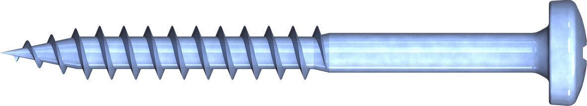 R2 Spanplattenschraube, Pan Head, 3,0 x 30 mm, Teilgewinde (L1), PZD 1, Stahl, verzinkt, blau passiv