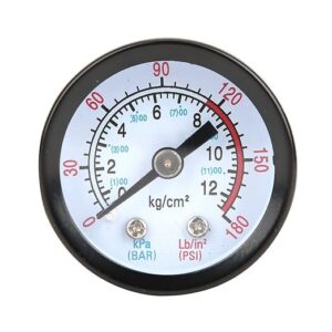Druckluft Manometer Luftkompressor Manometer, 180 PSI/12Bar Air Compressor Pressure Gauge Druckluftm
