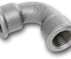 Bogen, verzinkt, 90 m. Innengewinde, kurz, 3/8" Nr.2a
