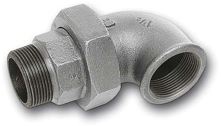 Winkelverschraubung Nr.98 verzinkt, 1/2", 90°, konisch dichtend