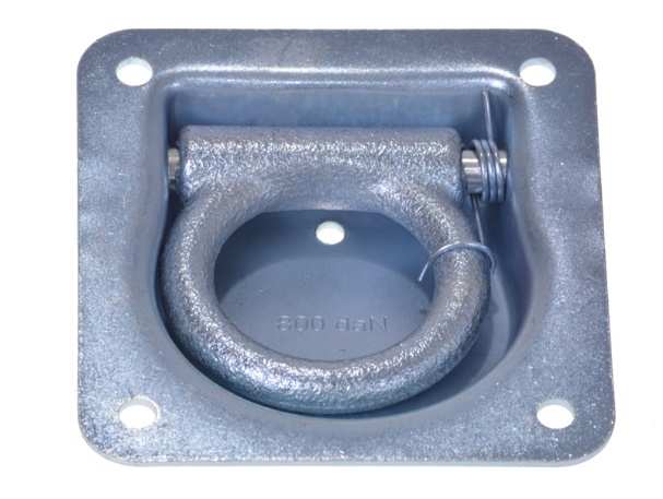 Zurrmulde mit Ring und Feder, 9,5 x 10 cm