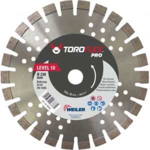 Level 10 - Diamantscheibe Weiler, mit Kühllöchern, für Granit, Waschbeton,