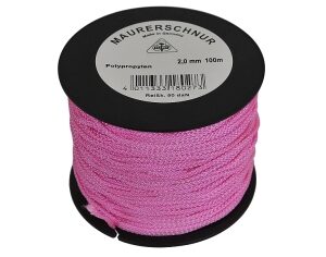 Maurerschnur Ausführung Polypropylen PP Stä mm 2,0  Farbe leuchtpink