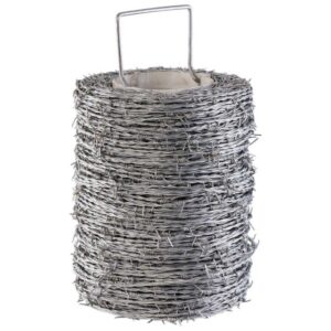 Stacheldraht verz.2,5mm, 4-spitzig  ca.21kg Ca.200 m,2-drahtig,engbesetzt