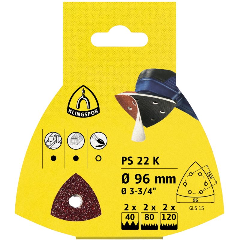 PS 22 K Scheiben kletthaftend, 96 mm Korn 180 Lochform GLS15, 241660