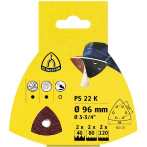 Dreieck Set 96 Korn 2x40 2x80 2x120 Schleifpapier, kletthaftend für Holz, Metall Universal