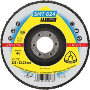 SMT 624 Schleifmopteller, 125 x 22,23 mm Korn 40 gewölbt, 322772