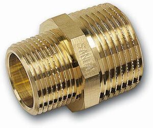 Doppelnippel, Rotguss, reduziert m. Aussengewinde, 3/8" x 1/4"