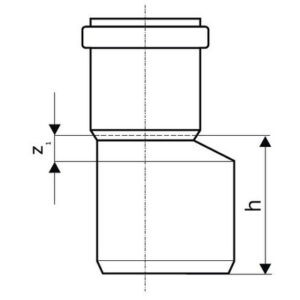 HT-Übergangsrohr exzentrisch DN 75-50 mittel lang