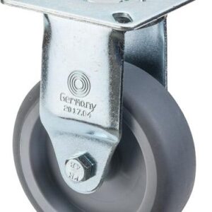 Bockrolle 50 mm Lg.G Stahlbl verz. Gummirad