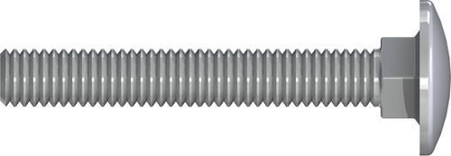 Schlossschraube RN 603 , Halbrundkopf, M 6 x 60 mm, Vollgewinde, Edelstahl A2, gebeizt, passiviert,
