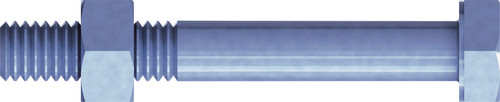 Maschinenschraube, Sechskantkopf, M 12 x 60 mm, Teilgewinde, (L1), Stahl, verzinkt, blau passiviert,