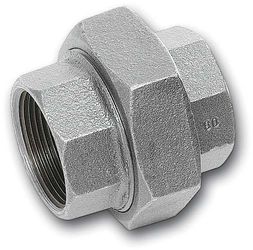 Verschraubung, verzinkt, flach m. Innengewinde, 1/2" Nr.330 mit Dichtung