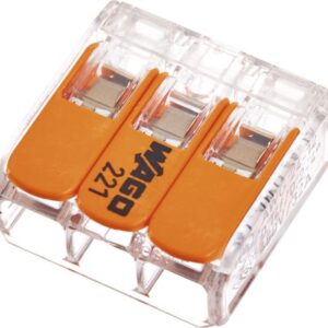 Wago 221-413 COMPACT Verbindungsklemme 4 mm² 3-Leiter alle Leiterarten Hebelklemme 1 Stück