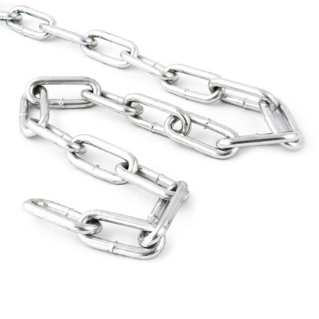 Rundstahlkette langgliedrig verzinkt 5mm Kettenstärke 35mm Teilung 20 Äußere Breite 125 grenze/kg