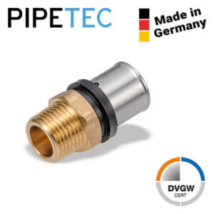 Press-Übergang Außengewinde 20x2 - 1/2" PFUA2004 DVGW, TH+U Pressfitting