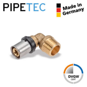 Press-Übergangswinkel Außengewinde 16x2 - 1/2" PFWA1604 DVGW TH+U Profil