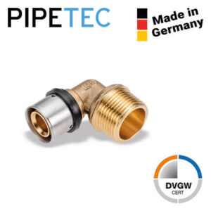 Press-Übergangswinkel Außengewinde 26x3 - 1" PFWA2606, DVGW, TH+U Profil