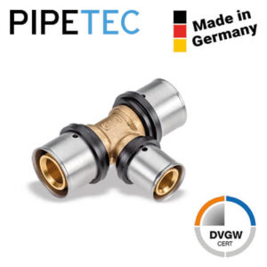 Press-T-Stück Mittelabgang reduziert 26x3-20x2-26x3 PFT262026 DVGW, TH+U