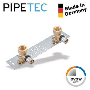 Press-Wandwinkel 16x2 - 1/2" 2X auf Montageplatte PFWWSET1604 DVGW, TH+U