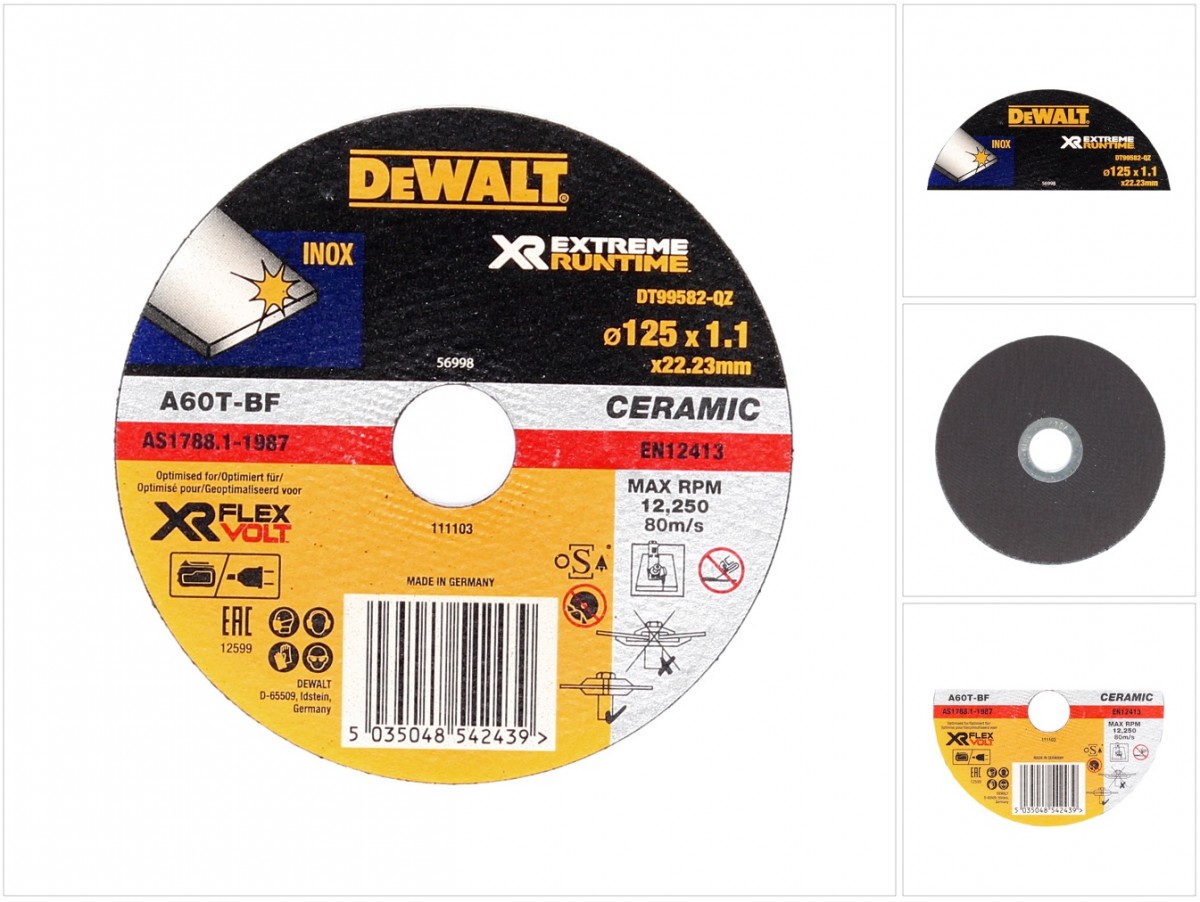 Dewalt DT 99582 XR FlexVolt Extreme Trennscheibe Metall 125 x 1,1 mm