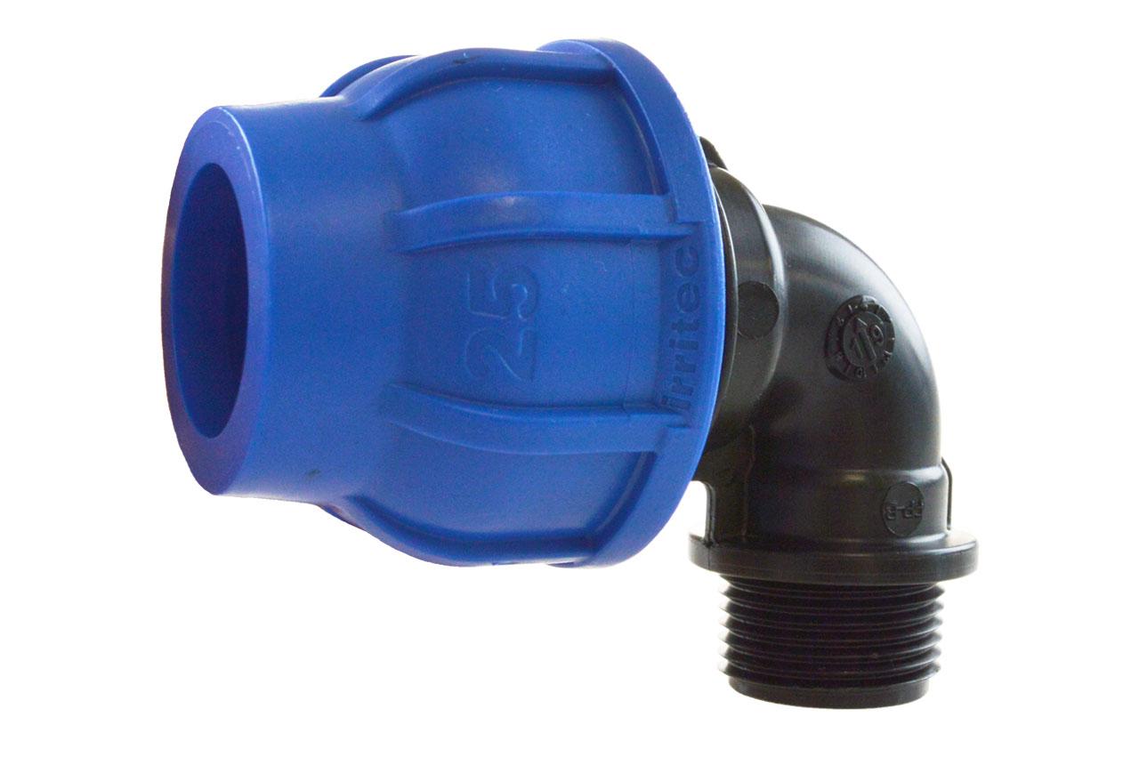 PE Winkel 90° mit Außengewinde, DVGW - Connecto™ + Ultra 25 mm 3/4 (26,4 mm)