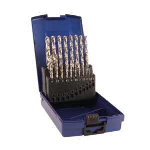 HSS-G Bohrersatz 19 tlg HM Stahlbohrerkassette 19 tlg - 1-10 mm, HSS-G, Rose Ku-Box