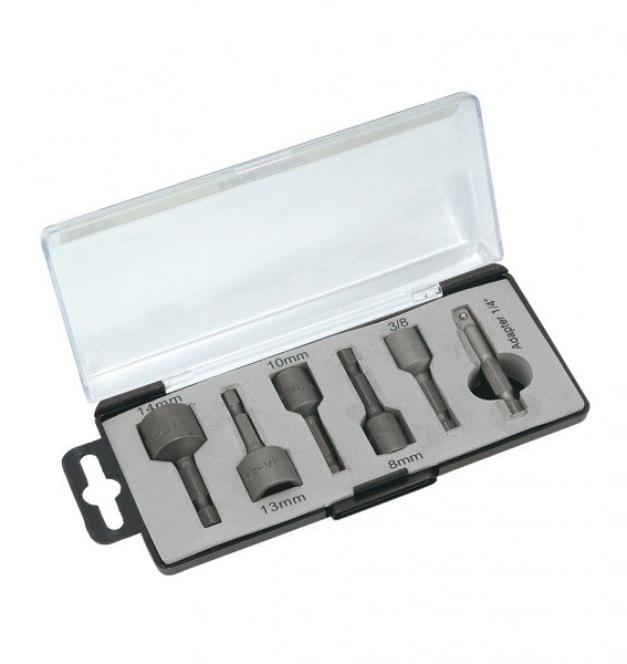 IMPACT Außensechskant-Set 6tlg. 8-14 und 3/8",1/42Adapter