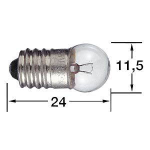 Taschenlampenbirne, E10, 3,5 V, rot 200mA Durchmesser   11,5 mm Länge   24 mm a.1 Stk.
