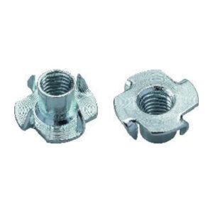 Einschlagmutter Gew.M4  Höhe 8mm  Breite 15 mm Einschlagspizenhöhe 5 mm Stahl, verzinkt blau 1 Stk.