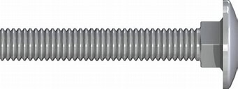 Schlossschraube RN 603 , Halbrundkopf, M 10 x 110 mm, Vollgewinde, Edelstahl A2, gebeizt, passiviert