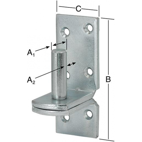 Platten-Kloben | 10 mm Dorn | Abstand DII 26 mm | verzinkt – Bild 2