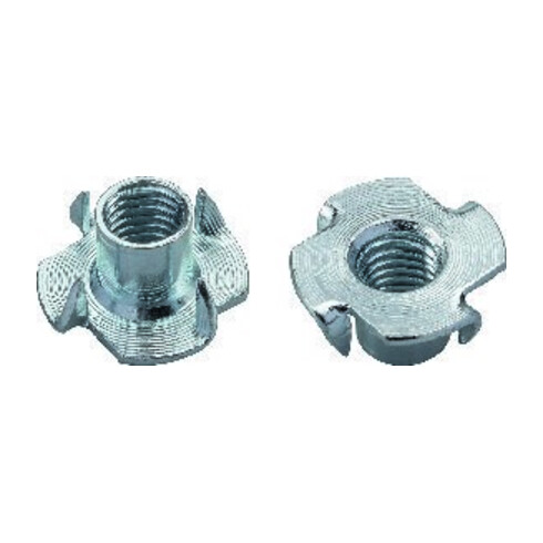 Einschlagmutter Gew.M8 Höhe 11mm Breite 22mm Einschlagspizenhöhe 7 mm Stahl, verzinkt blau 1 Stk.