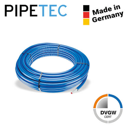 50 m Pipetec Aluminium-Mehrschichtverbundrohr 16x2, isoliert 6mm, DVGW Blau 50 m