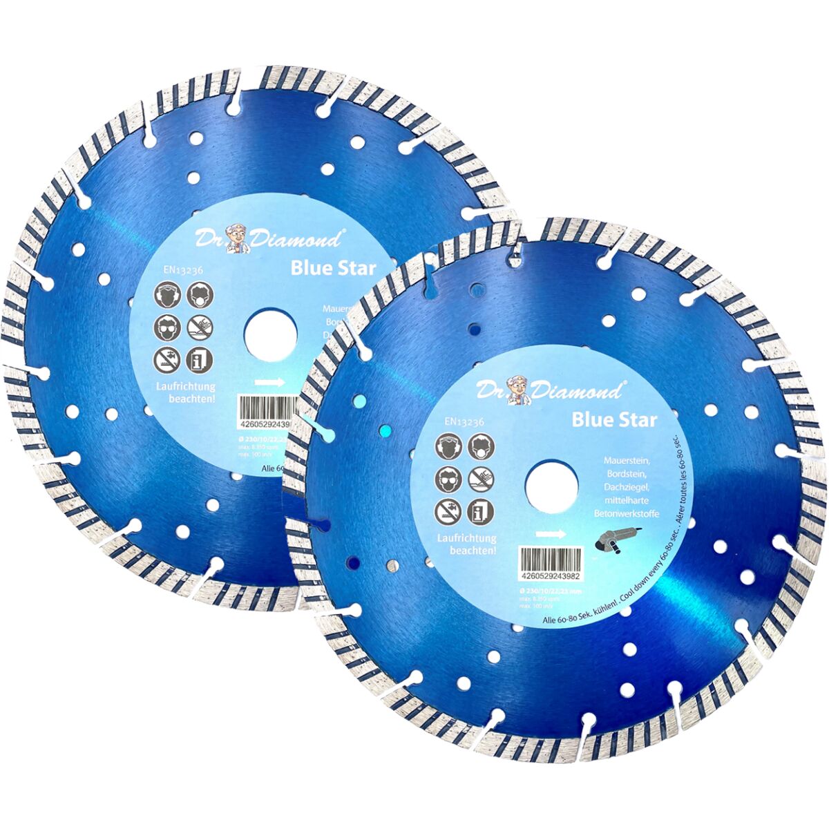 Diamanttrennscheibe Beton Turbo Ø 230 Blue Star Trennscheibe
