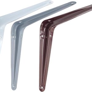 BRESKO Regalwinkel Regalträger Regalhalter Konsole Winkel Wandkonsole Regalhalterung (Braun, 1 Stück