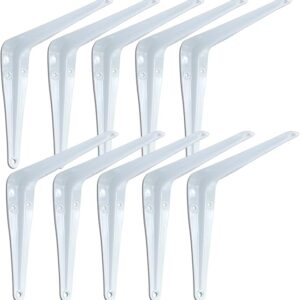 BRESKO Regalwinkel Regalträger Regalhalter Konsole Winkel Wandkonsole Regalhalterung (Weiß, 1 Stück