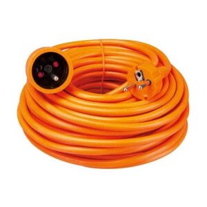 Silikon Verlängerungskabel orange 20 mtr. mit Gummi Stecker und Kupplung