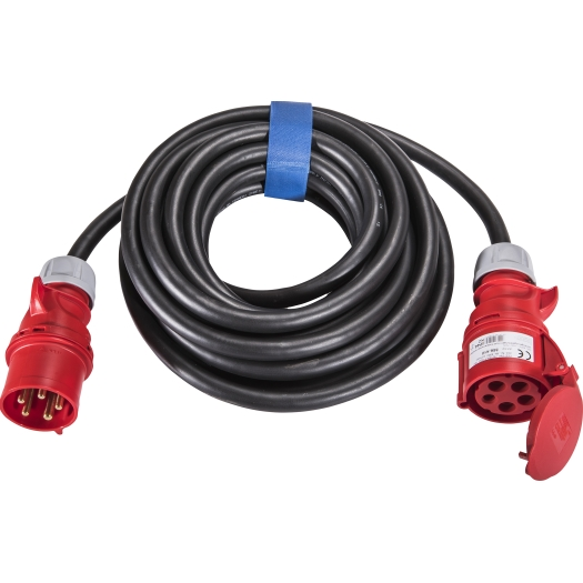 CEE-Verlängerung 16 A, H07RN-F 5G2,5 mm², 11,5 m, schwarz mit CEE-Kupplung u.Stecker