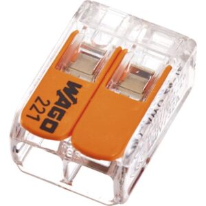 Wago 221-412 COMPACT Verbindungsklemme 4 mm² 2-Leiter alle Leiterarten Hebelklemme 100 Stück 0,2 - 4