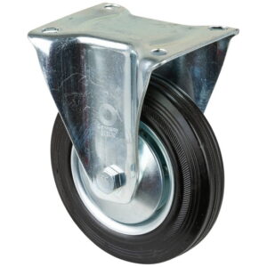 BS Transportrolle L410, Bockrolle, Rad-Ø 160 mm, Tragkr. 135 kg, Rollenlager, Lauffl. Gummi schwarz,